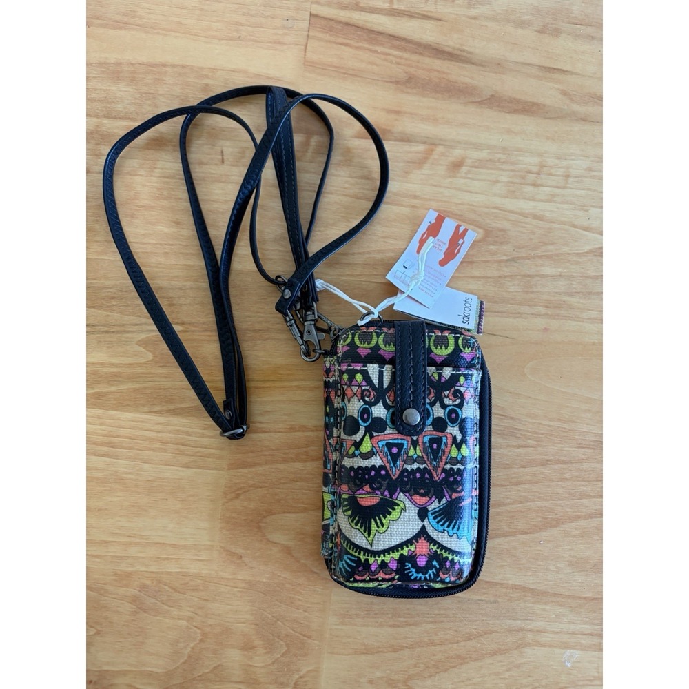 Sakroots Artists Circle Crossbody Phone Case Wallet Elephant Design New NWT